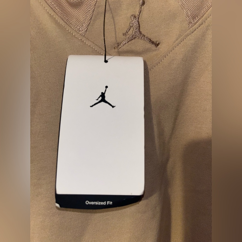 Air Jordan Knit Cropped Top Women's Size XS Beige Short Sleeve Nike New Tag - Picture 4 of 7